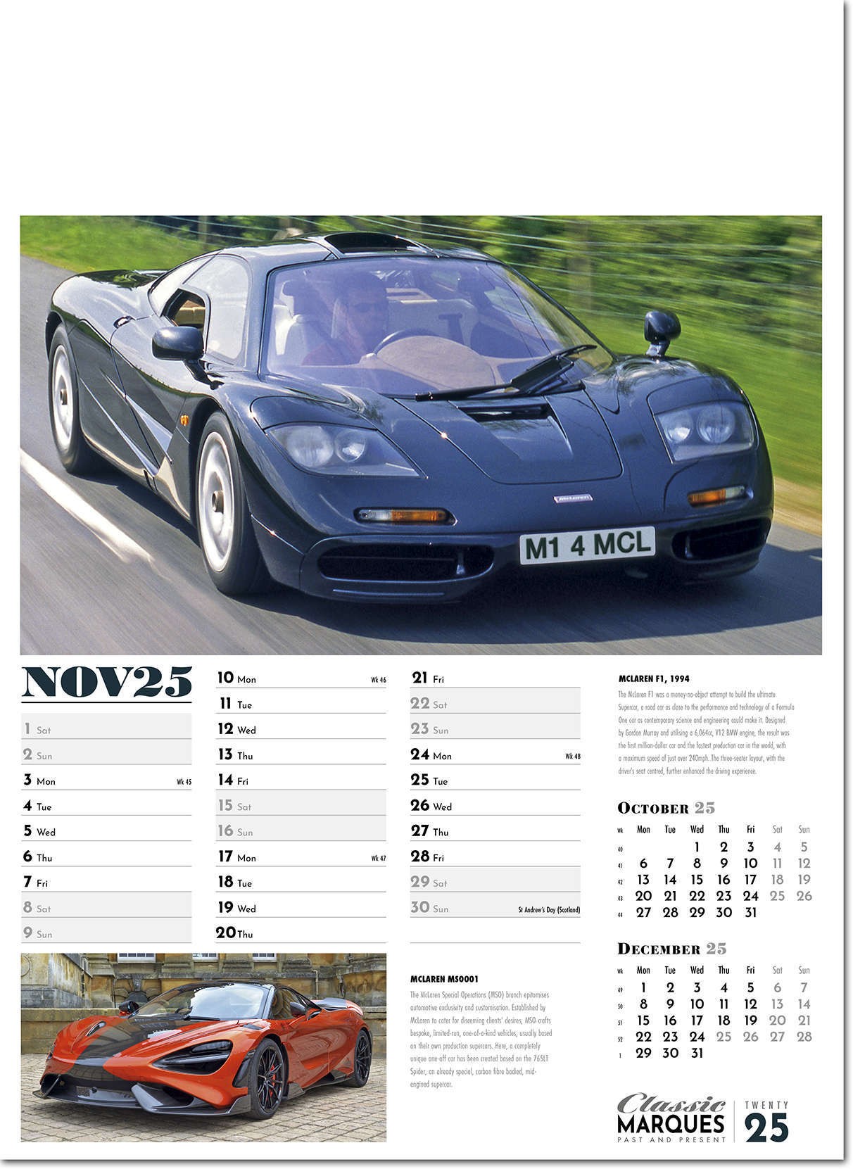 Classic Marques Past and Present Calendar