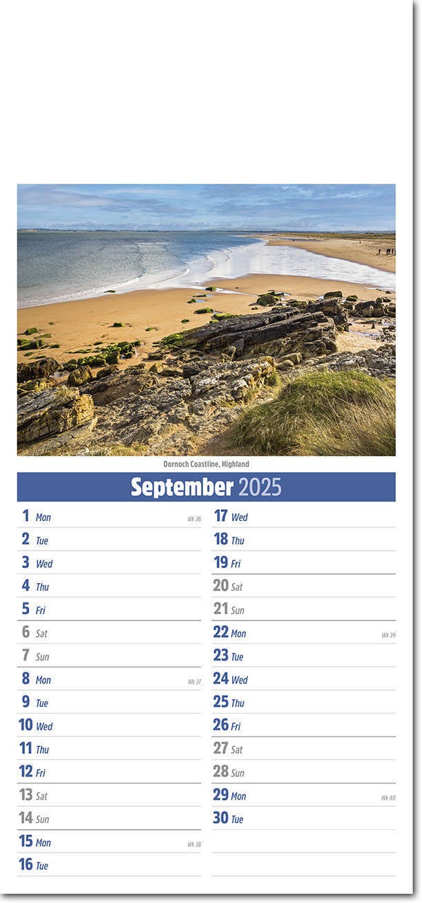Slimline Scotland Compact Calendar