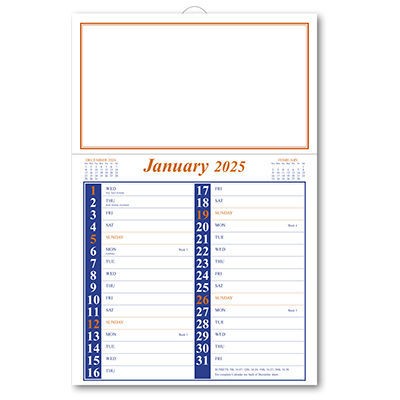 Appointment Memo Calendar - Blue and Orange