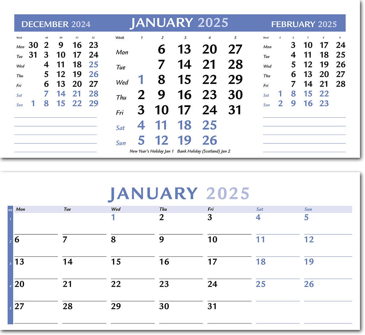 Commercial Desk Calendar