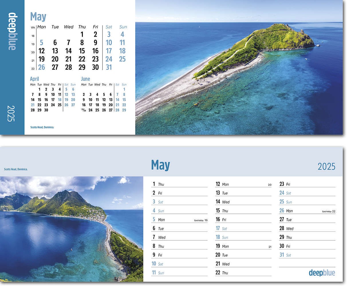 Deep Blue Task Station Desk Calendar