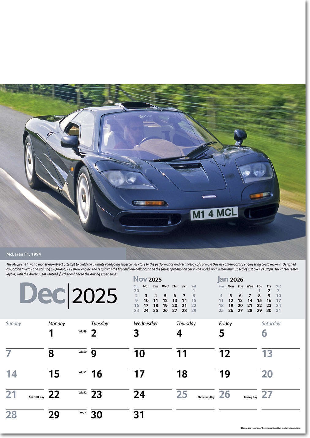 Collectors Cars Calendar