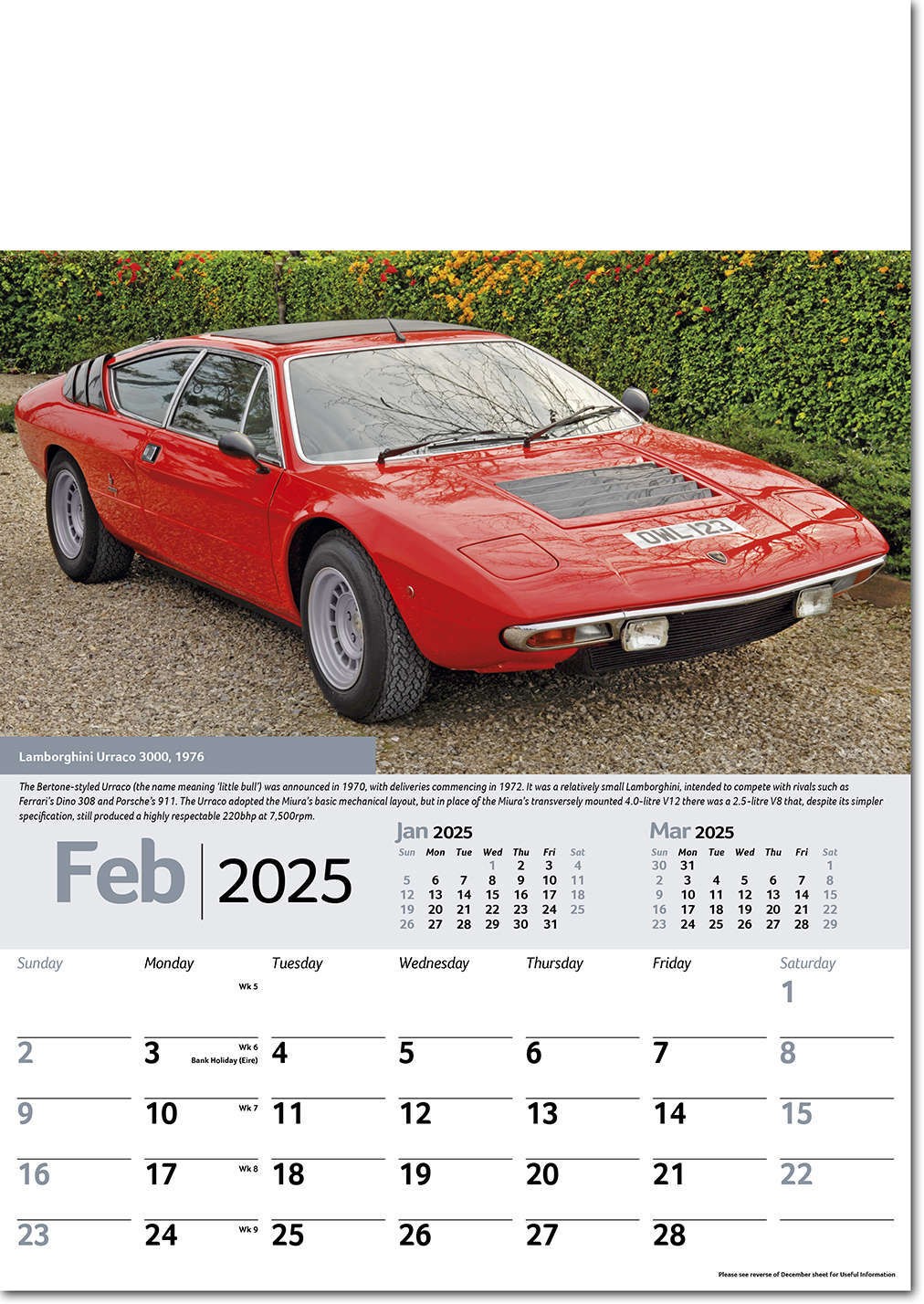 Collectors Cars Calendar