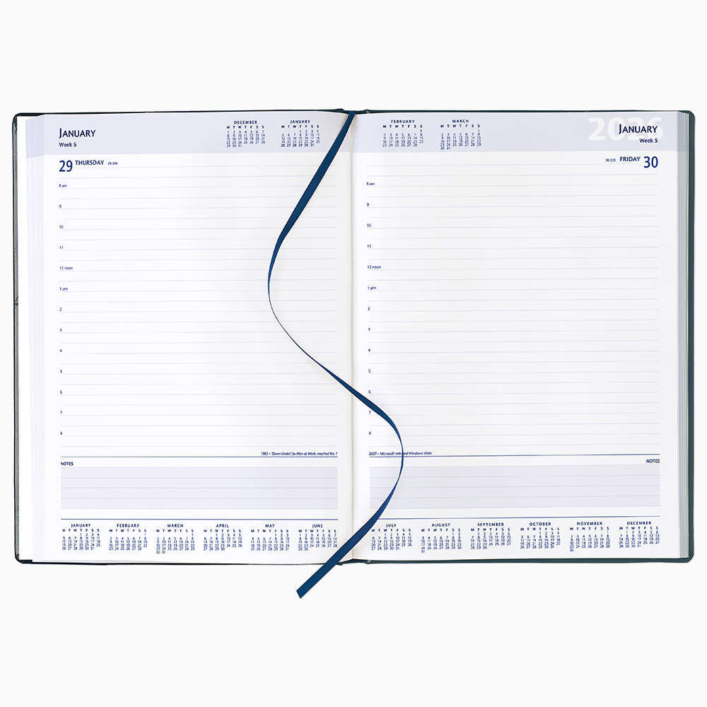 Strata A4 Padded Diary - White Pages