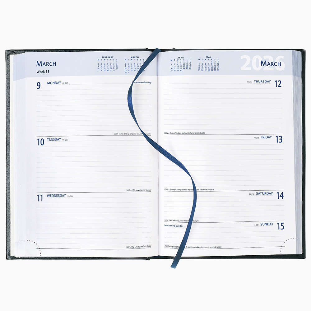 Strata A5 Weekly Diary - White Pages